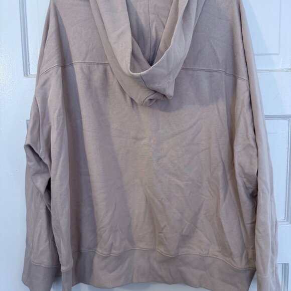 Grade & Gather Luxury Boutique Beige / Tan Oversized Hooded Sweatshirt - S / M - Picture 3 of 3